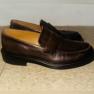 Zara Brown Leather Loafers